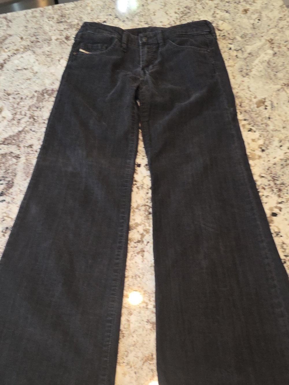Diesel Black Y2k Flare Corduroy Pants